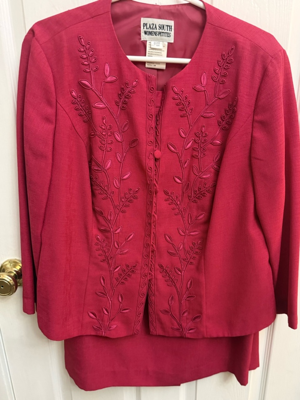Women's Pink Embroidered Suit